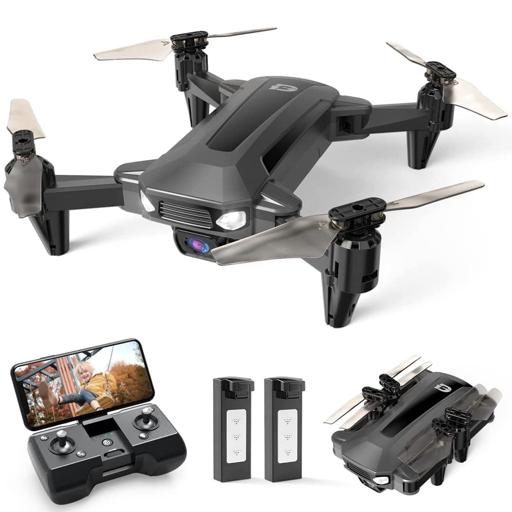Dron DEERC con cámara para niños, D40 FPV HD 1080P Mini Drones para adultos principiantes, cuadricópteros y multirotores plegables Quad Air Hobby RC, regalos de juguetes, 2 baterías 20 minutos de tiempo de vuelo, fácil de volar