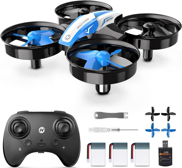 Holy Stone Mini Drone para niños y principiantes RC Nano Quadcopter Indoor Small Helicopter Plane con Auto Hovering, 3D Flip, Headless Mode y 3 baterías, gran juguete de regalo para niños y niñas, azul