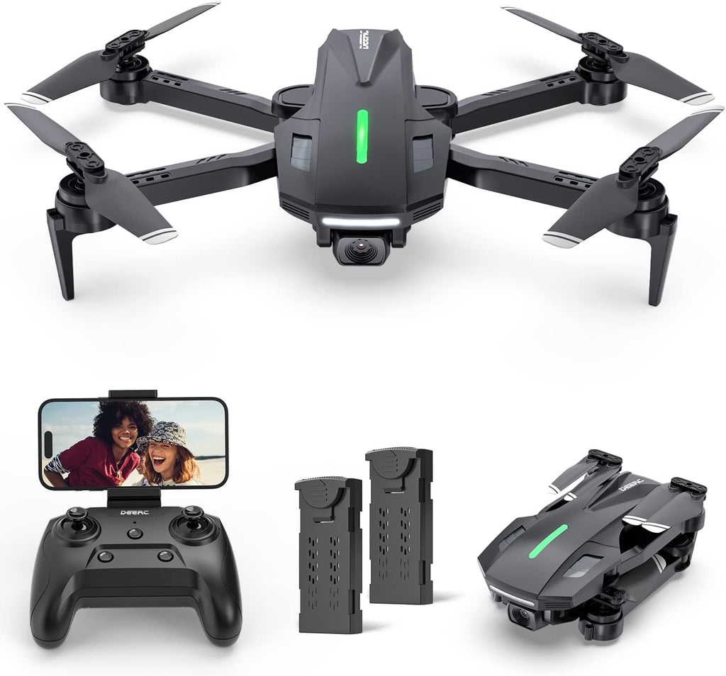 DEERC Drone with Camera, D70 Drones with Camera for Adults 720P HD, RC Quadcopter for Beginners with 2 Batteries, Kids Toy Easy to Play, Auto Hover, Voice Control, APP Control, 3D Flips