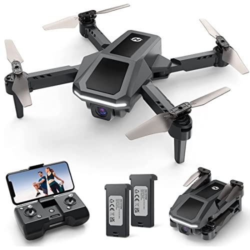 Holy Stone Drohne für Erwachsene mit 1080P HD-Kamera, HS430 RC-Flugzeug-Quadrocopter mit WiFi, FPV-Live-Video für Anfänger, Kreisfliegen, Werfen zum Mitnehmen, Spielzeug für Erwachsene oder Anfänger, 2 Batterien 26 Minuten, einfach zu fliegen, Schwarz