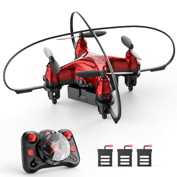 Mini dron Holyton HT02 para niños principiantes, cuadricóptero RC de bolsillo fácil con retención de altitud, giros 3D, 3 modos de velocidad, 3 baterías, modo sin cabeza, protectores de protección y parada de emergencia, regalo para niños y niñas