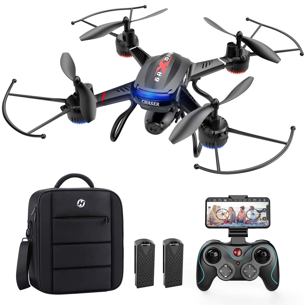 Holy Stone F181W 1080P FPV Drone with HD Camera for Adult Kid Beginner, RC Quadcopter with Carrying Case, Voice Control, Gesture Control, Wide-Angle Live Video, Altitude Hold, 2 Batteries, Easy to Fly