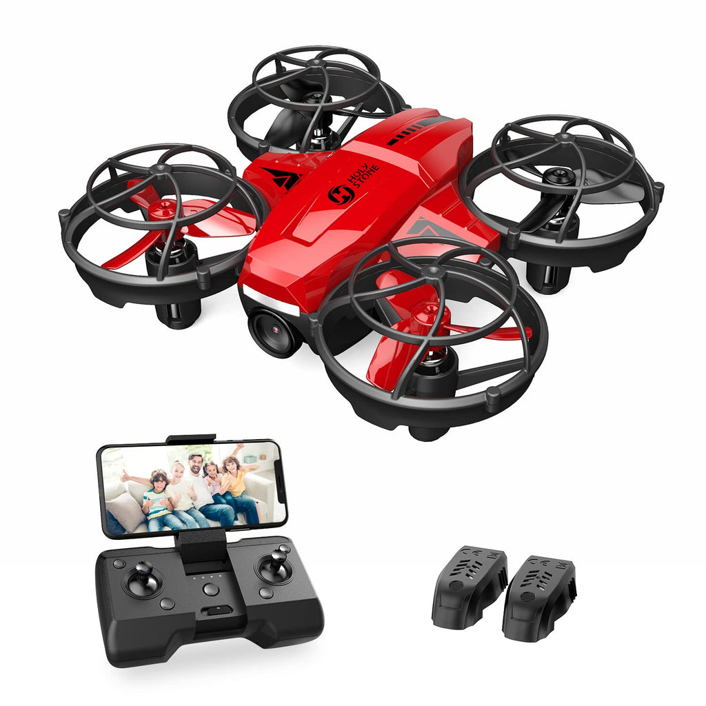 Holy Stone HS420 Mini-Drohne mit HD-FPV-Kamera für Kinder, Erwachsene, Anfänger, Taschen-RC-Quadcopter mit 2 Batterien, Werfen zum Starten, Gesten-Selfie, Höhenhaltung, Kreisfliegen, Hochgeschwindigkeitsrotation