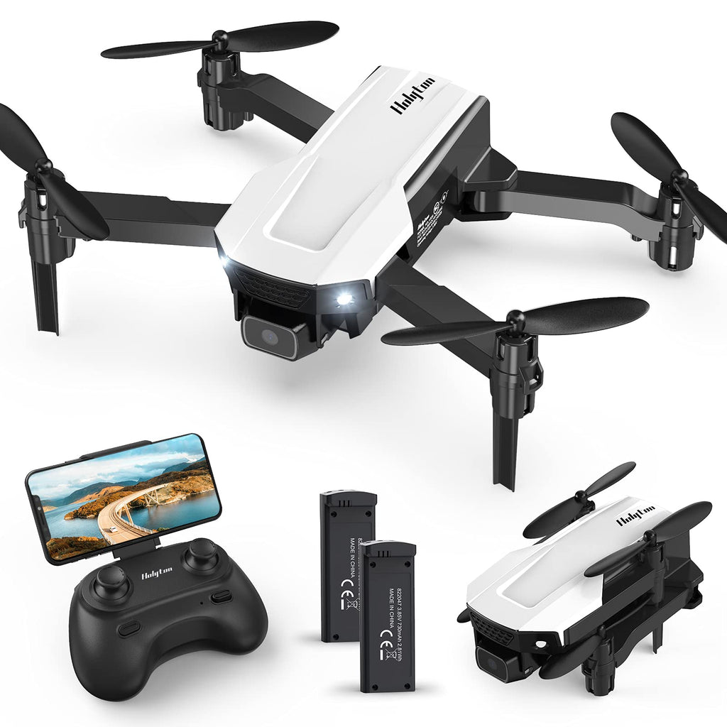 Mini-Drohne für Kinder mit Kamera, Holyton HT25 1080P HD-Foto, faltbare Spielzeugdrohne, Geschenke für Anfänger und Erwachsene, Höhenhaltung, Sprach-/Gestensteuerung, Starten/Landen mit einer Taste, 3D-Flip, 2 Batterien